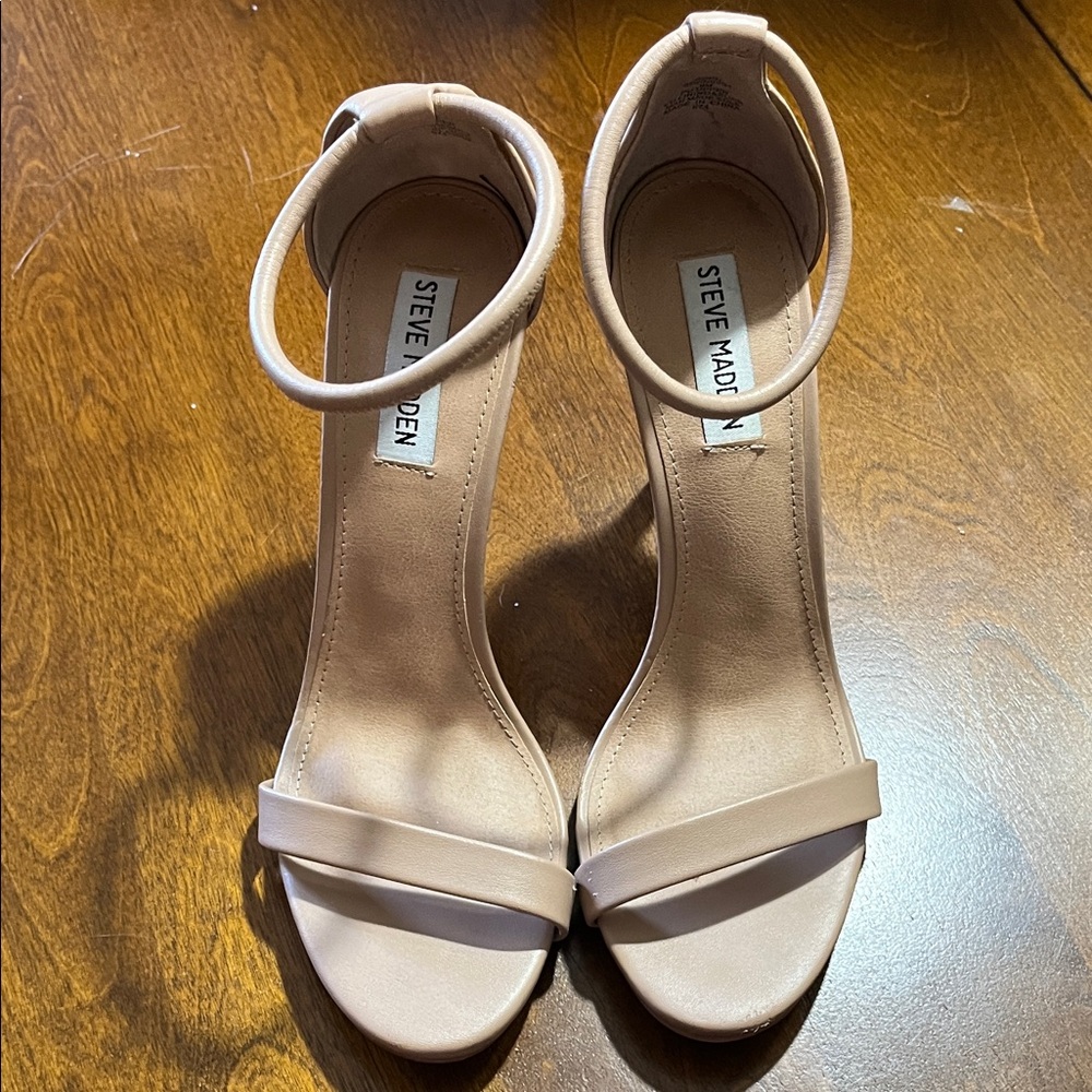 Steve Madden Beige Ankle Strap Heels